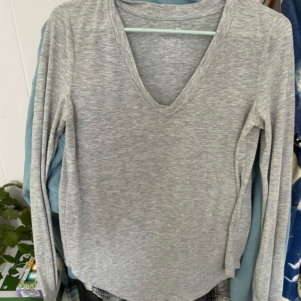 Faded Glory Gray Fitted Sweatshirt Hoodie